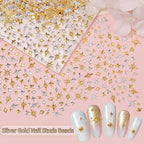 Detailed view of Cesusme star and cross metal nail art studs