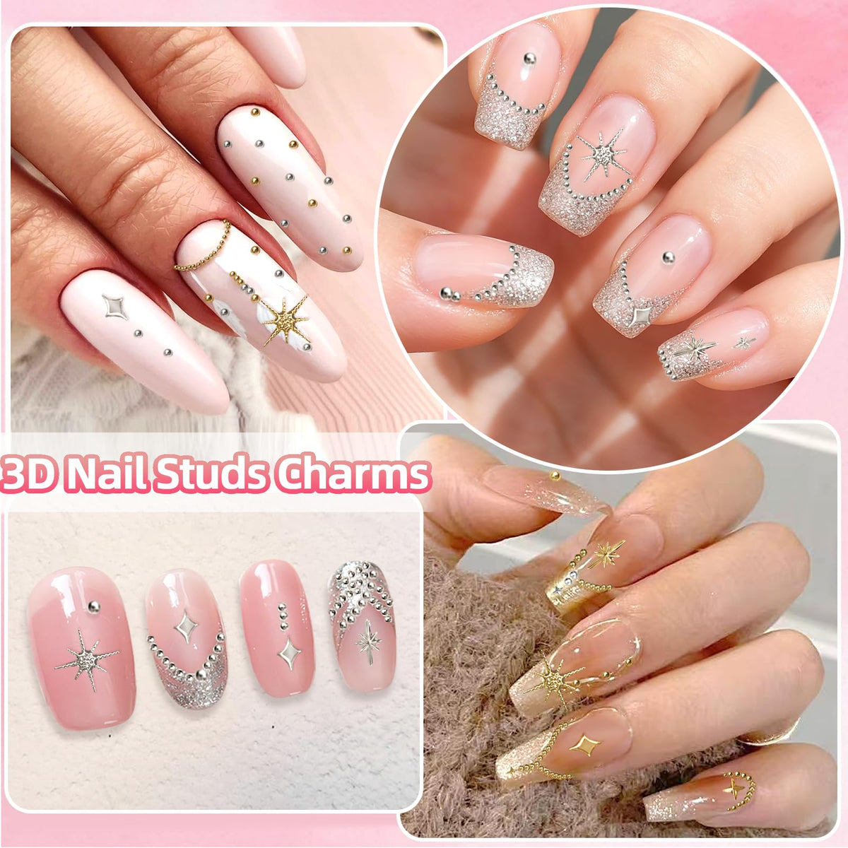 Various sizes of metallic caviar beads for DIY nail designs