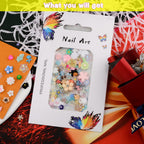 Complete packaging overview of the one hundred piece mixed design manicure salon supplies set.