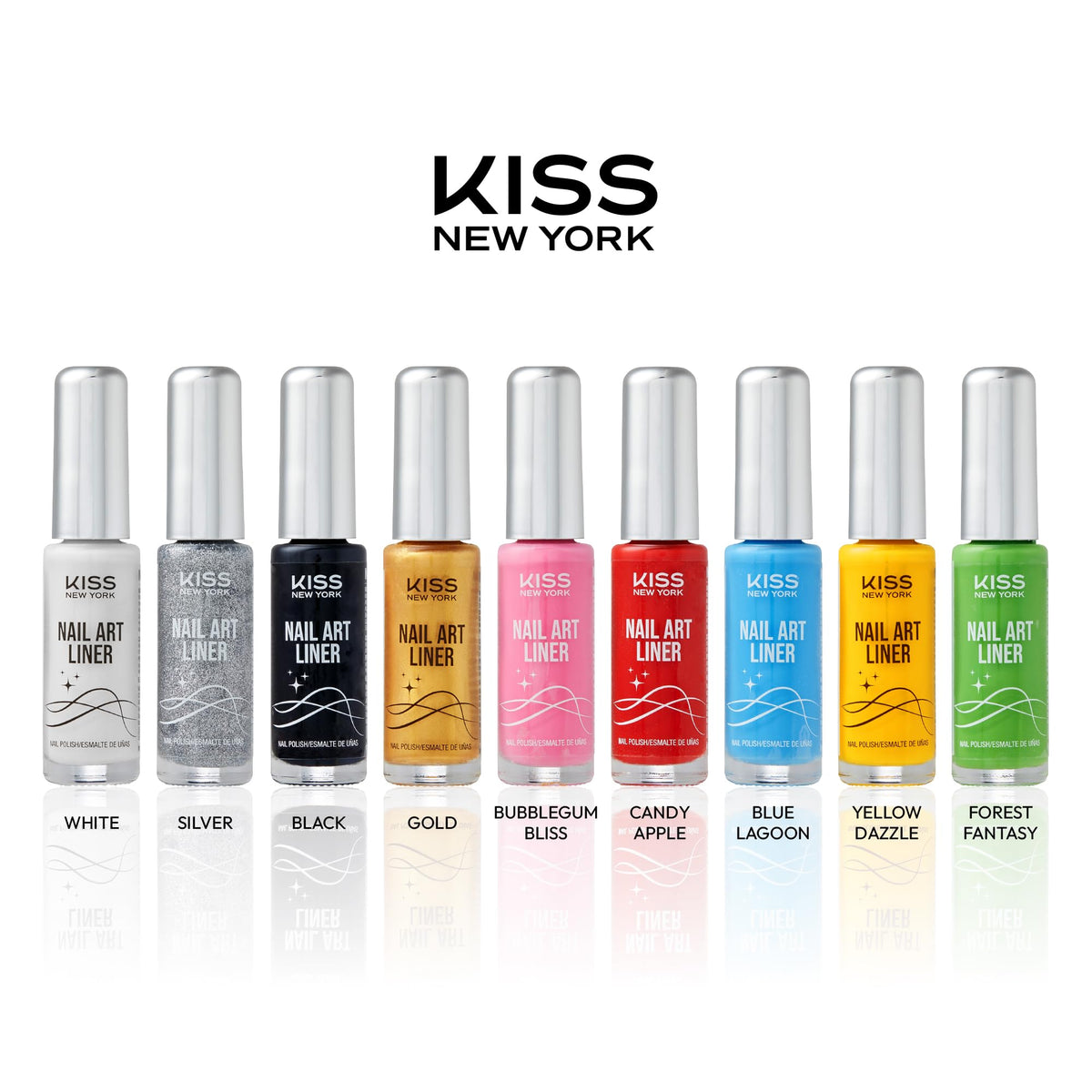 Close up of the fine tip brush on Kiss New York nail liner