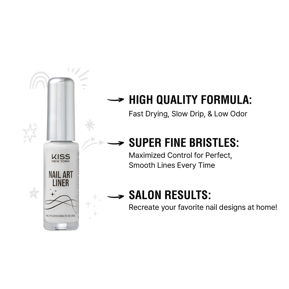 Kiss New York white nail liner bottle with branding
