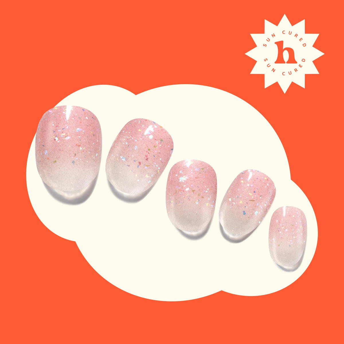 Heyhae gel nail strips on fingernails showing salon quality finish