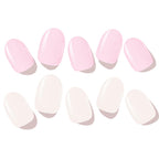 Close up of Modelones crystal clear gel nail stickers on fingernails