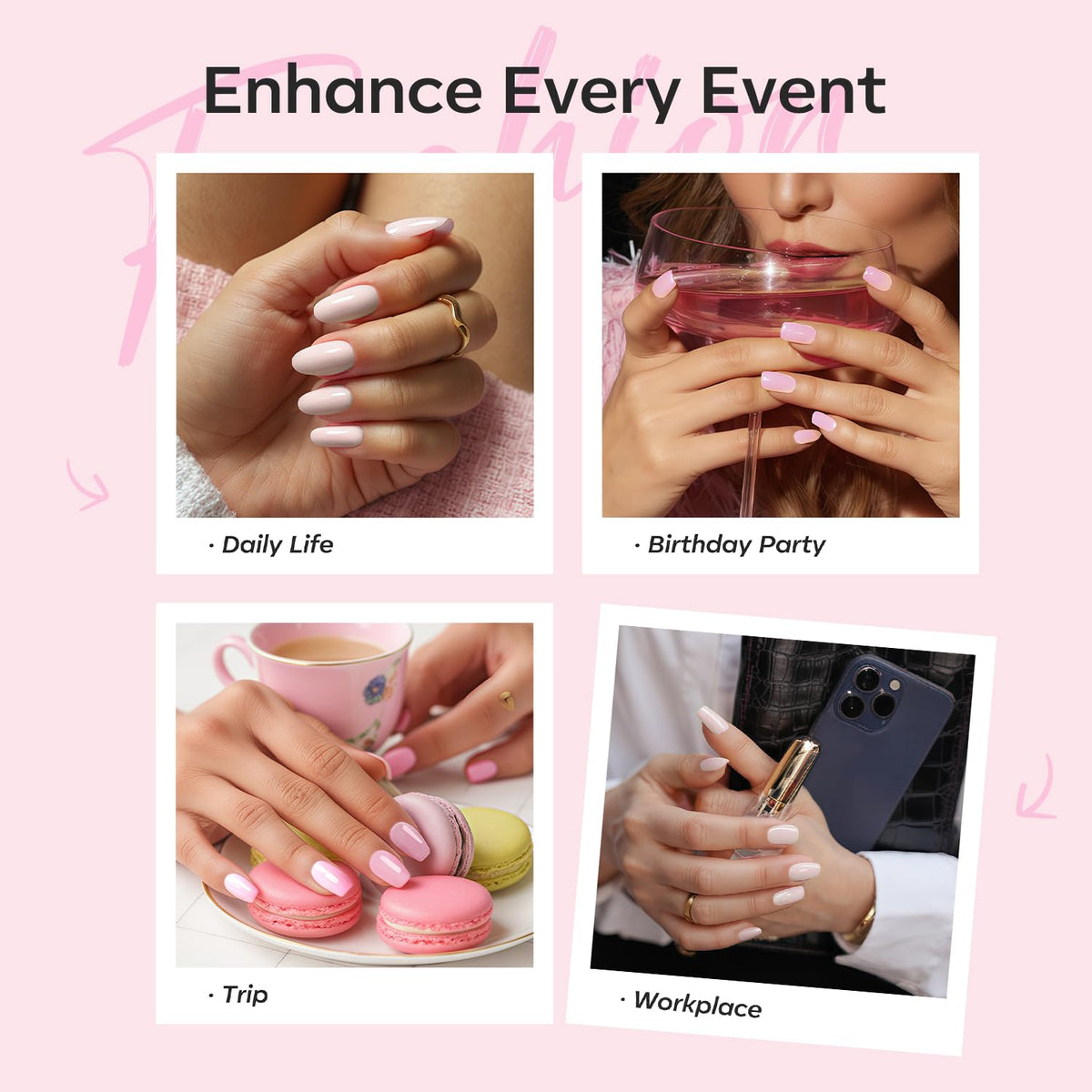 Glossy finish detail of Modelones gel nail stickers