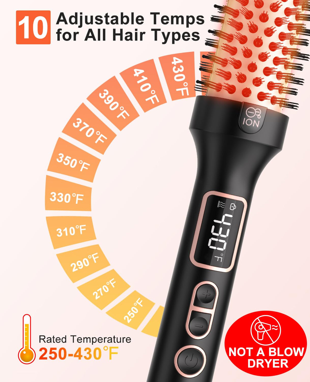 Nimmu 1.5 inch heated round brush barrel detail