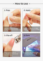 Ohora semi cured gel nail strips under UV LED lamp curing