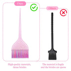 Side view of professional hair dye applicator brushes