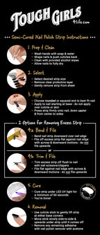 Top view of Tough Girls nail strip set packaging