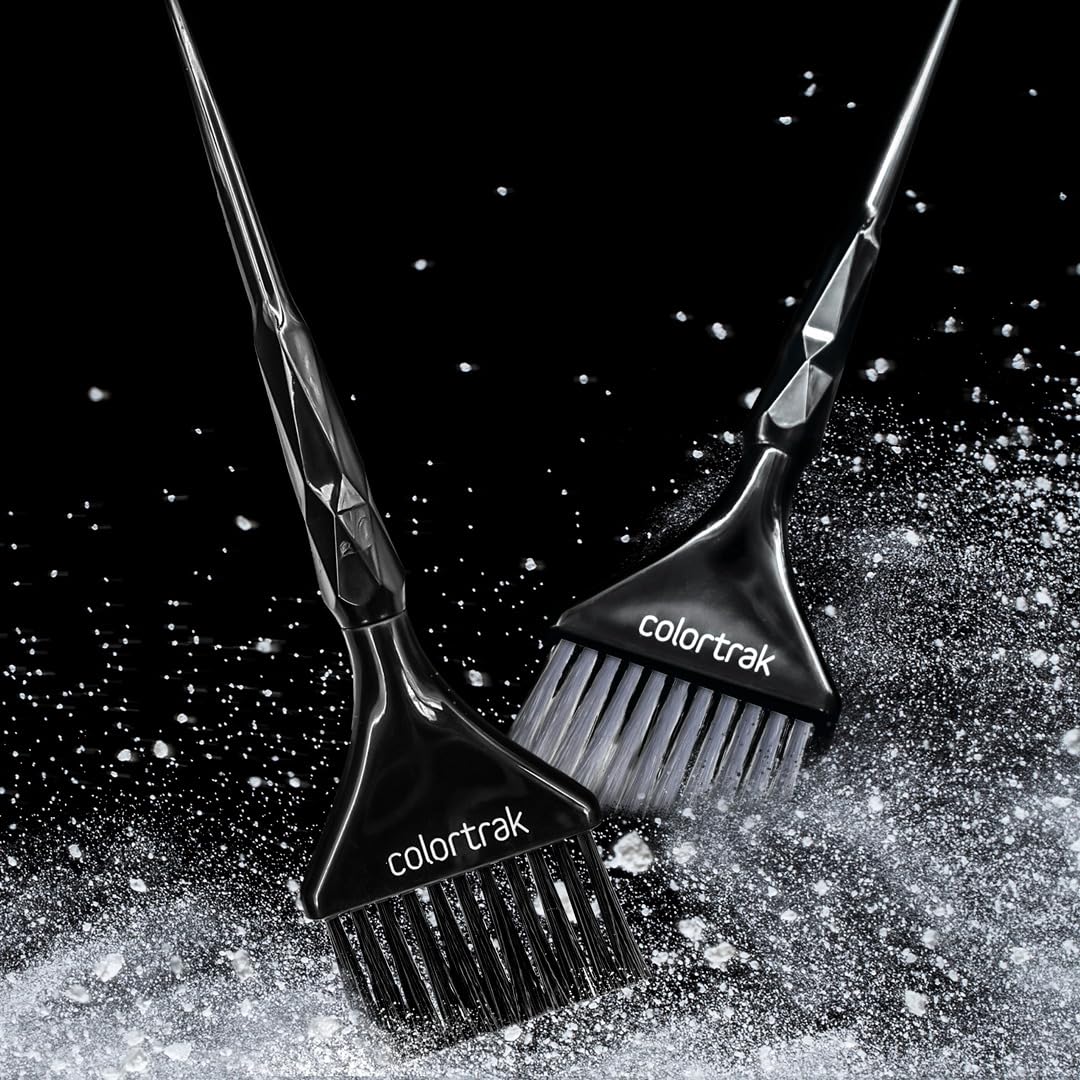 Detailed shot of synthetic bristles on Colortrak hair color brush