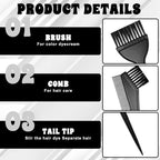 Close up of Bohuiz hair tinting brushes and dual purpose combs