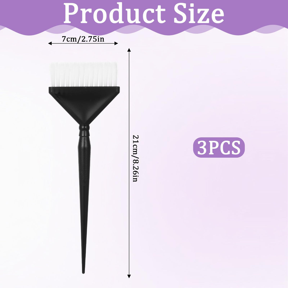 Close up of hair dye brush firm black bristles