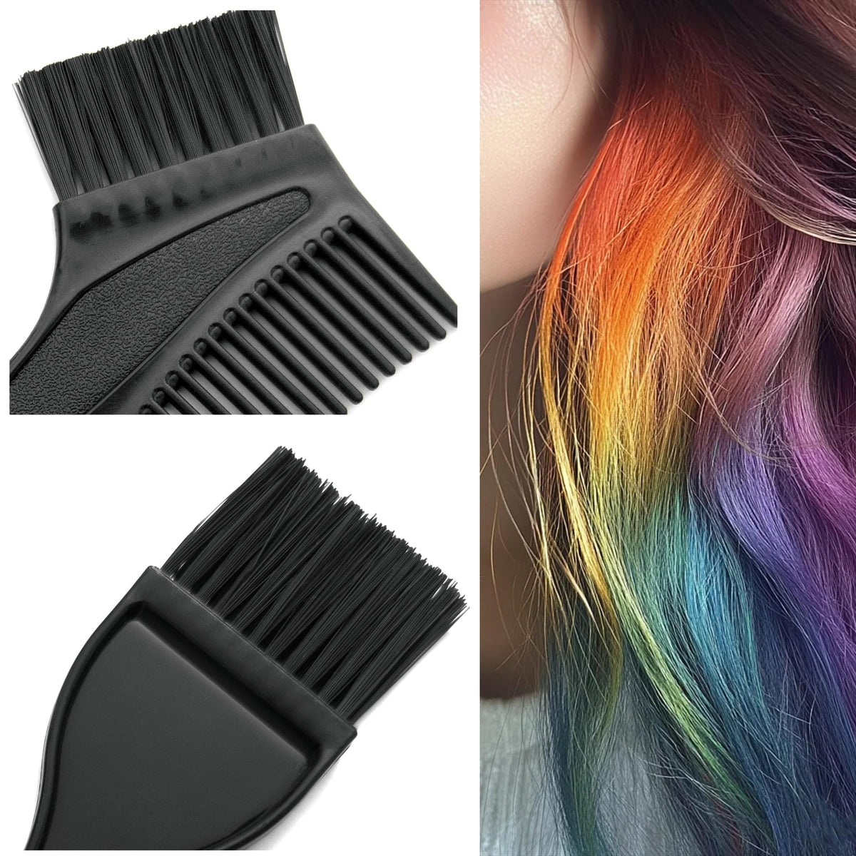 Close up of Losaria hair dye brushes and sectioning clips