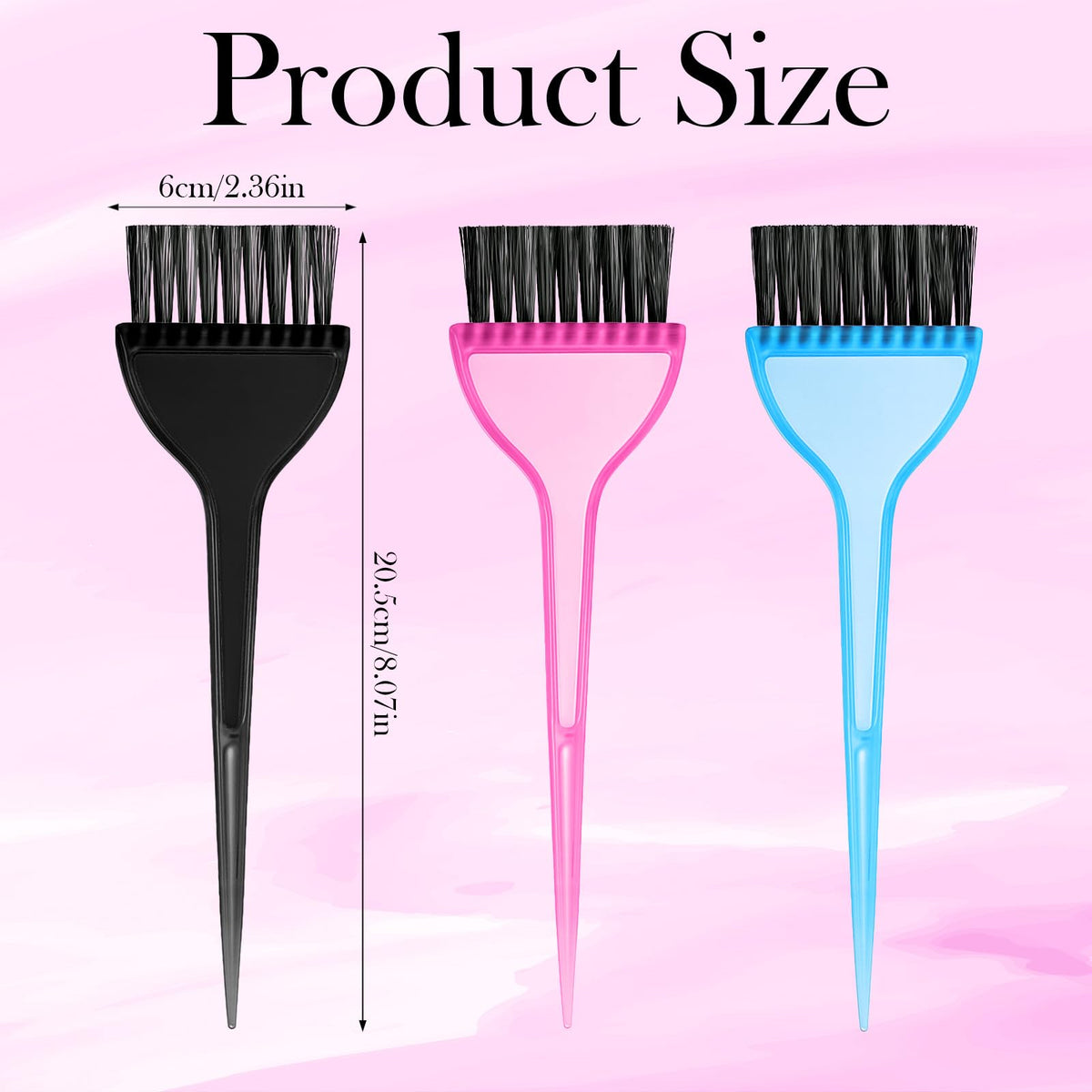 Close up of synthetic nylon bristles on hair color brush