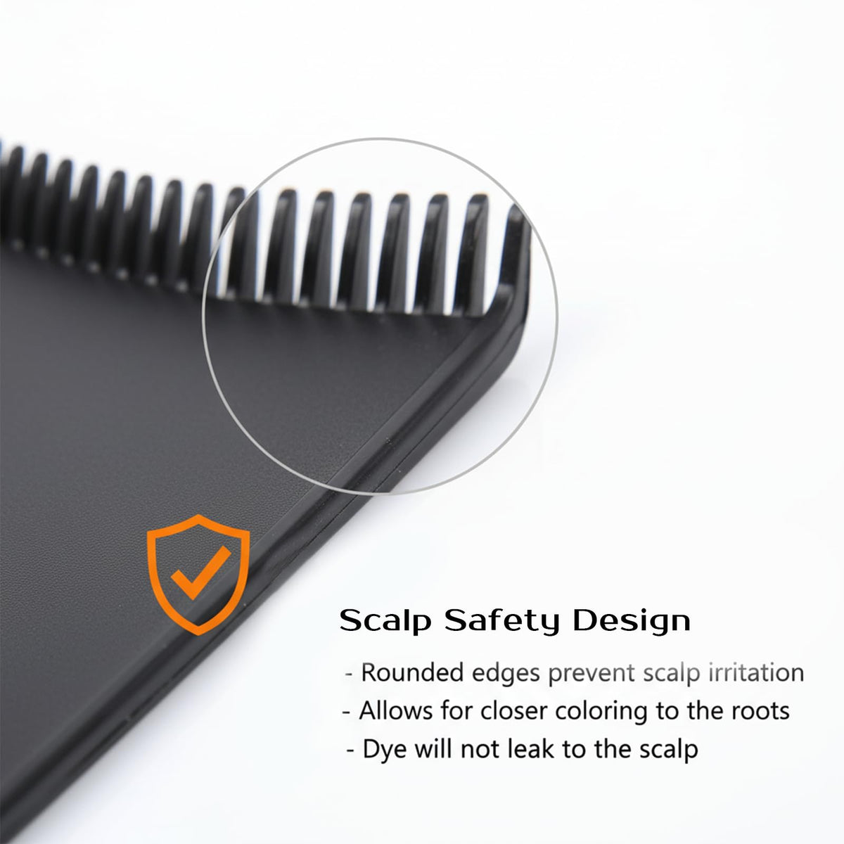 Close up of highlighting board teeth for hair sectioning