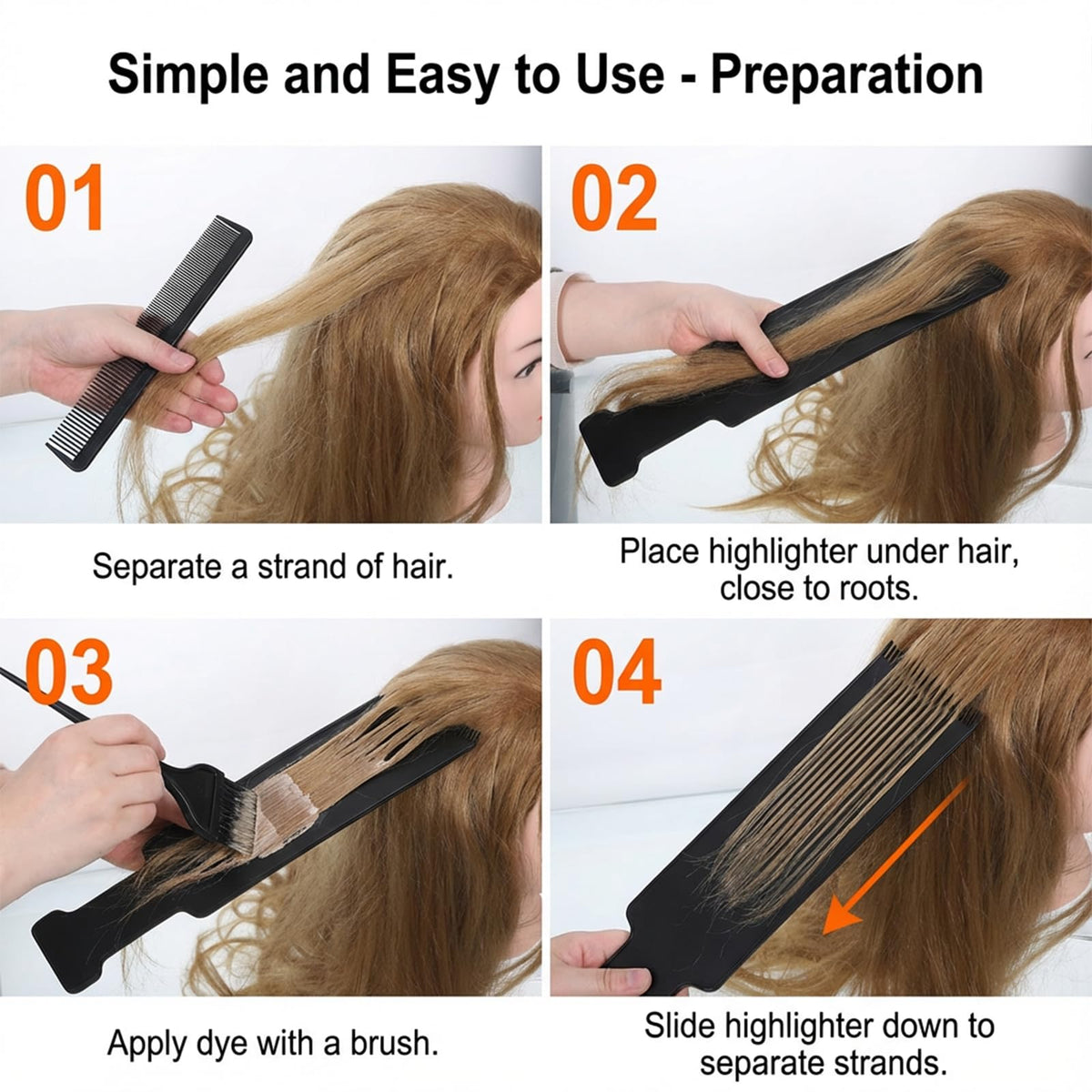 Hair stylist using Dioche coloring board on hair