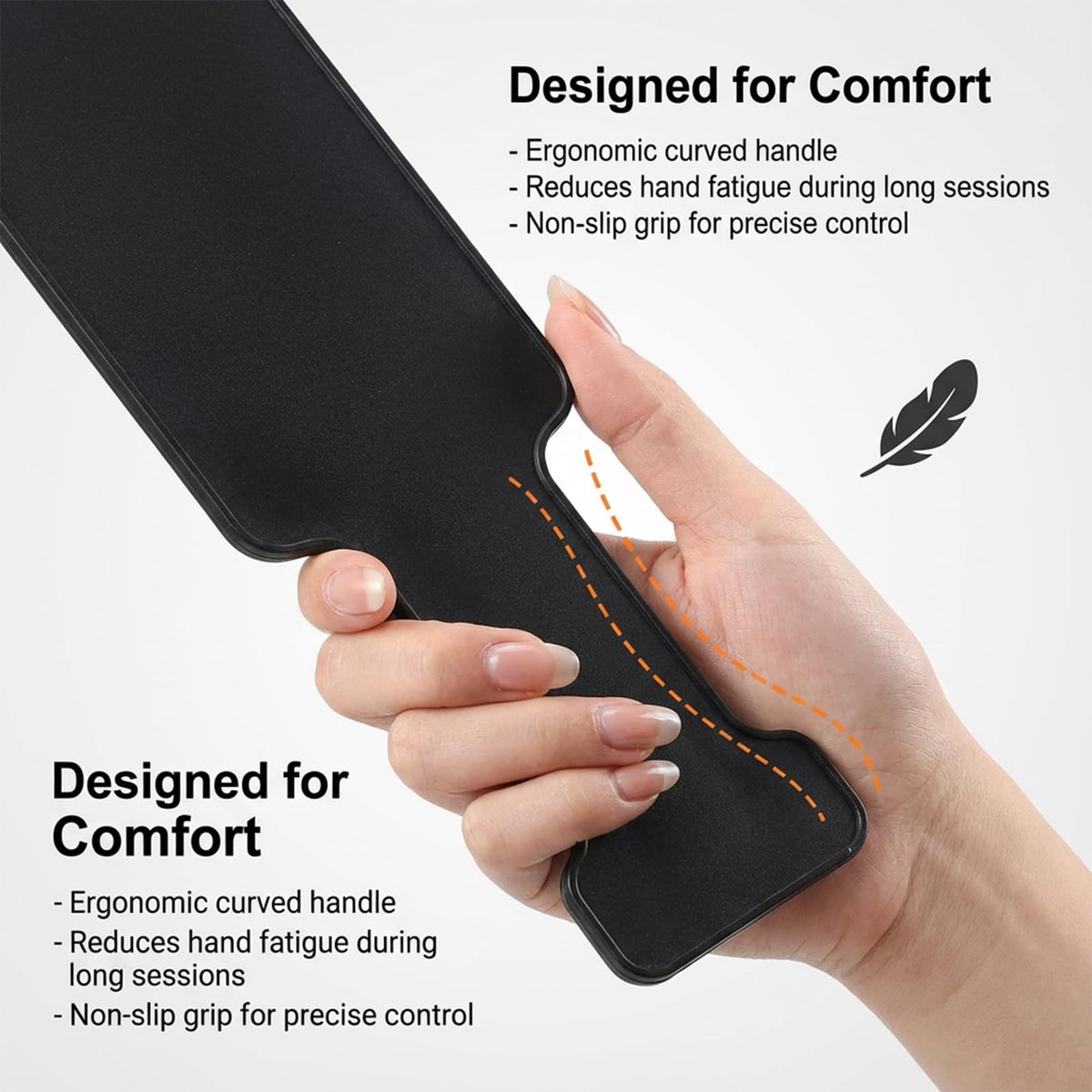 Ergonomic handle design of hair dye highlight board