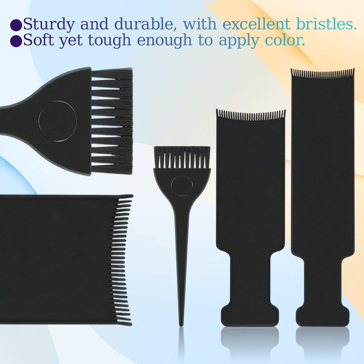 Professional salon hair coloring board with integrated teeth for sectioning