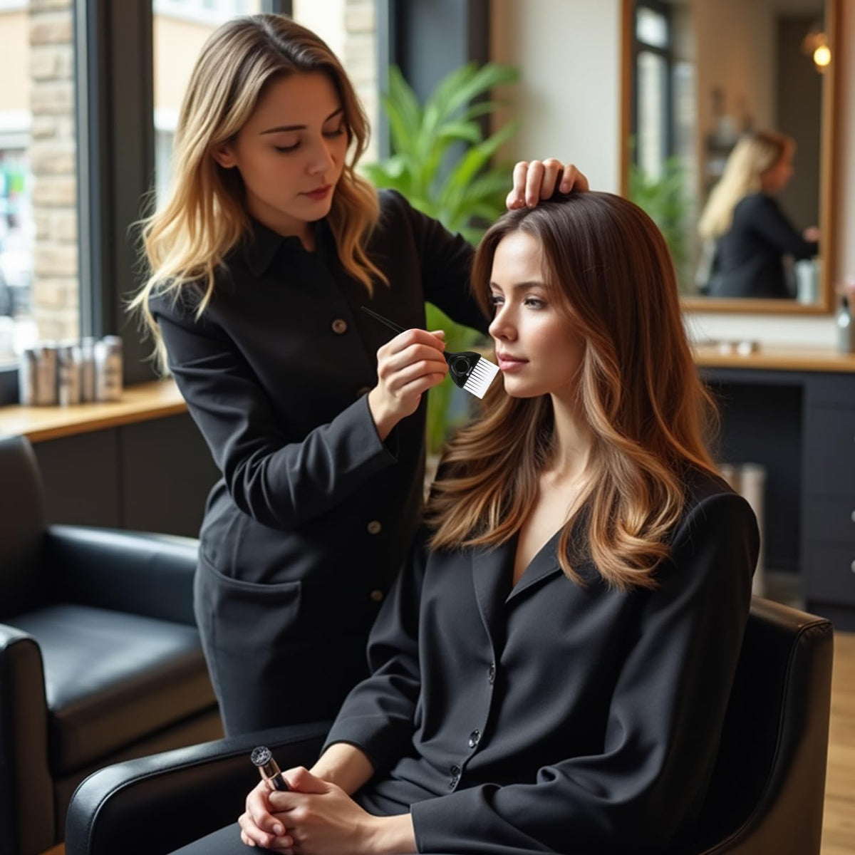 Ergonomic non-slip handle of balayage tint brush