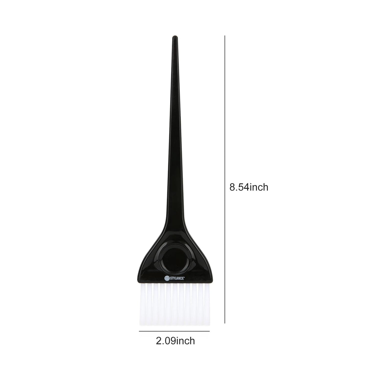 Three different sizes of professional hair coloring brushes side by side