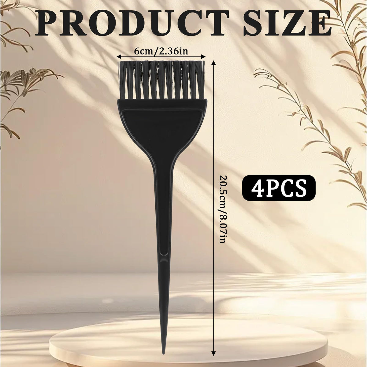 Close up of high density black hair dye brush bristles