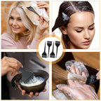 Four piece set of black plastic hair coloring brushes