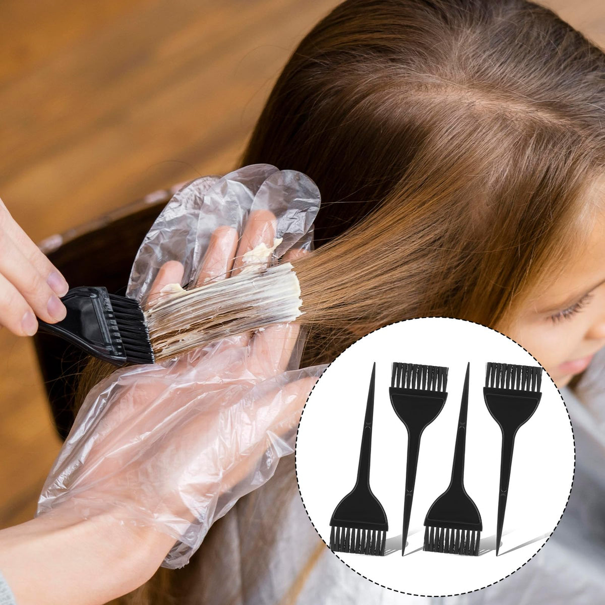 Detailed view of hair sectioning brush for salon professionals