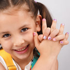 Non-toxic purple star and cloud gel nail strips for children