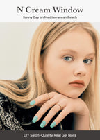Mint green Ohora gel nail strips showing variety of sizes