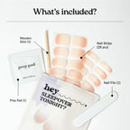 Heyhae gel nail strips kit components including prep pad and file