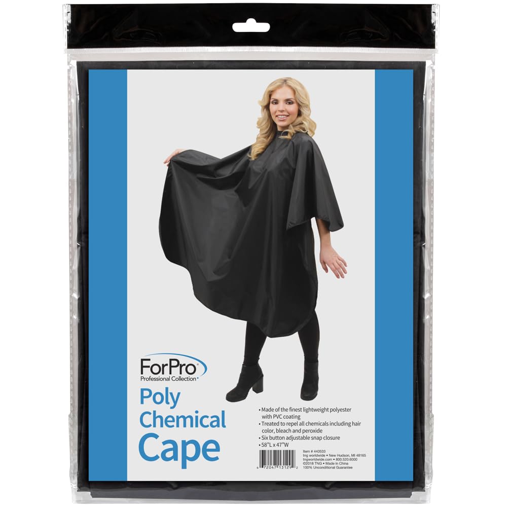Professional black styling cape for hair coloring