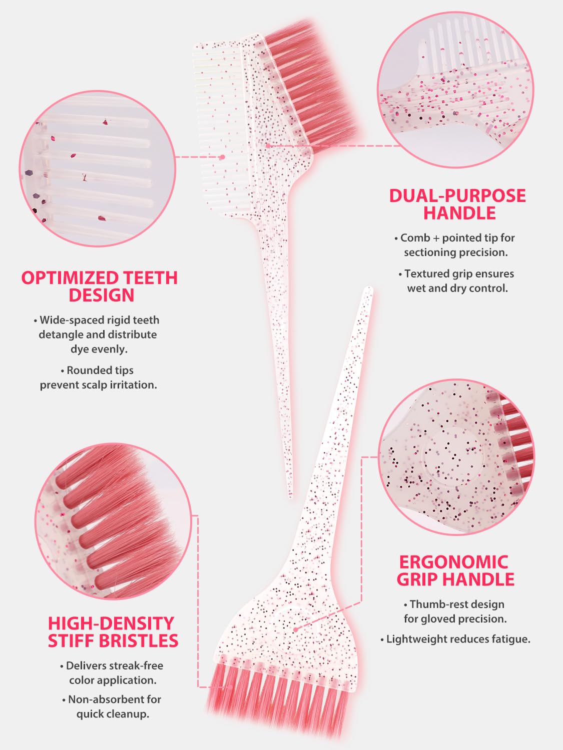 Yoovr hair bleaching accessory set in pink