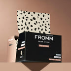 Close up of Fromm cheetah print embossed foil texture