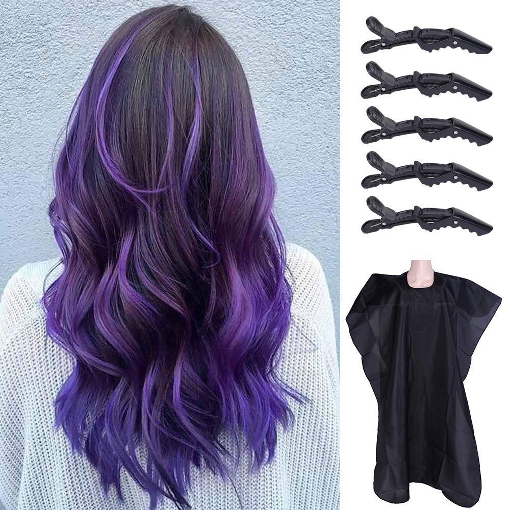 Latex gloves and full set of hairdressing tools for DIY highlights