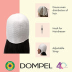 Close up of reinforced holes on Dompel highlight hair cap