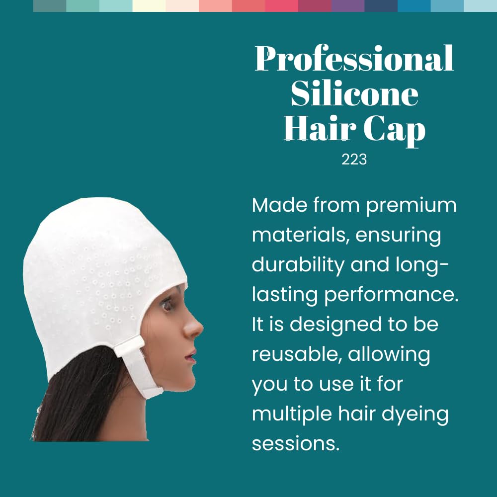 User demonstrating precision sectioning with Dompel hair cap