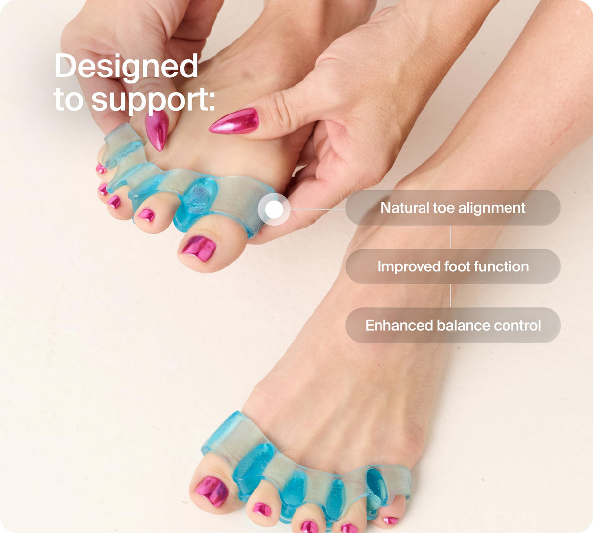 Naboso Splay 2.0 blue silicone separators isolated on white