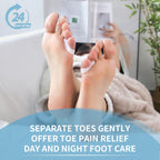 Close up of flexible silicone toe separator material