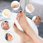Toe separator placed between pinky and fourth toe