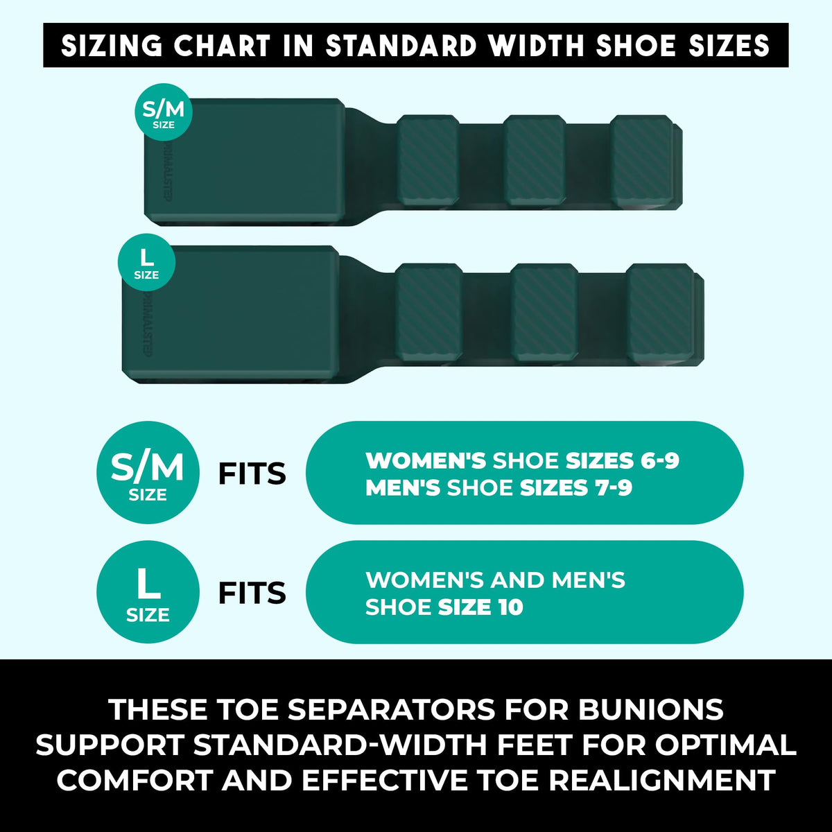 PrimalStep toe straighteners arranged for foot health