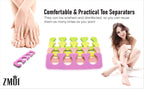 Authentic Zmoi toe separators arranged for nail care