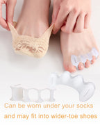 Side view of Golbylicc toe aligners in use for foot comfort