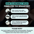 Close up of PrimalStep extra thick gel toe separators