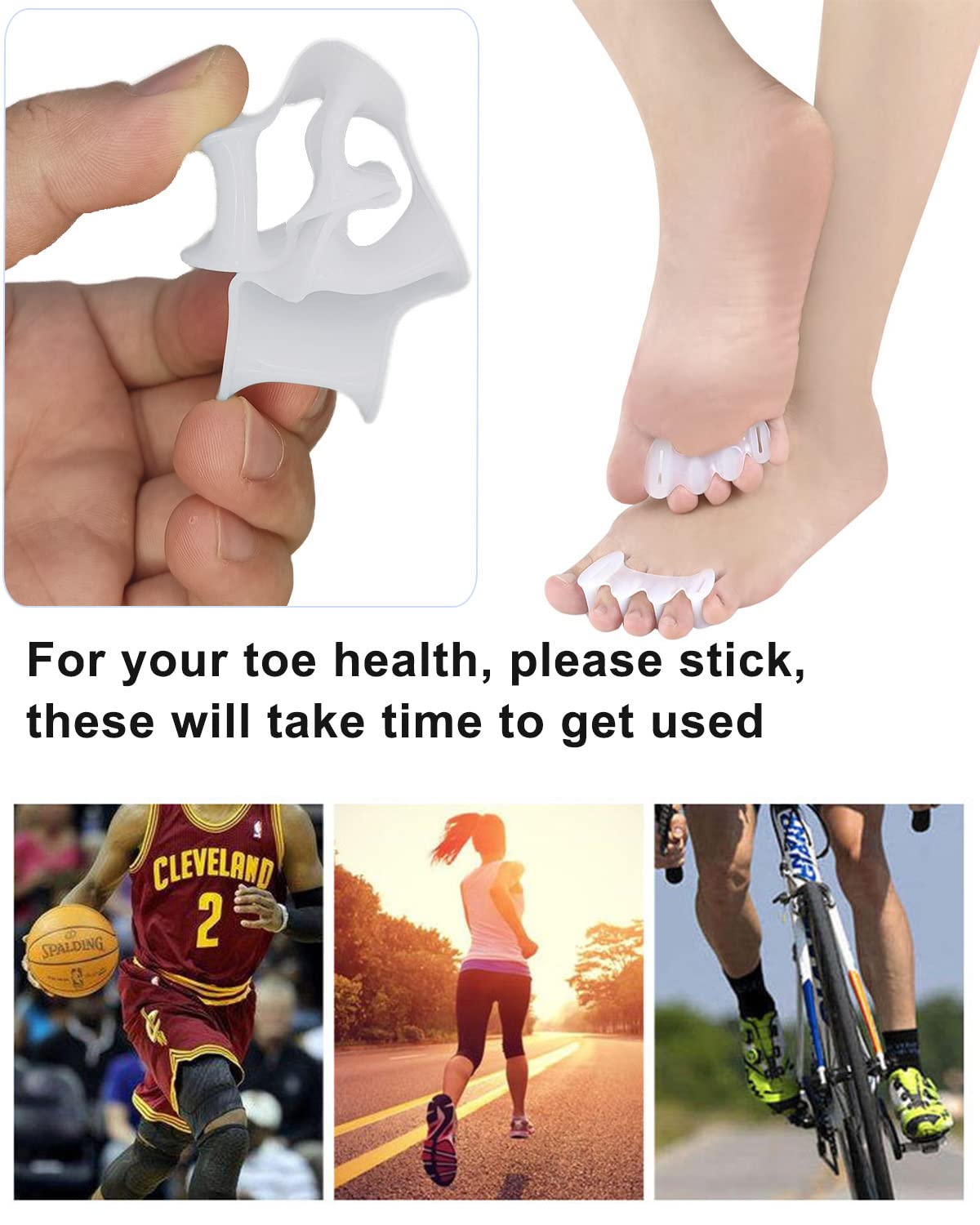 Package of Golbylicc 2 pairs toe spacers for men and women