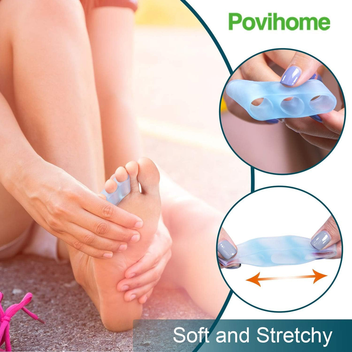 Povihome toe separators showing flexible design