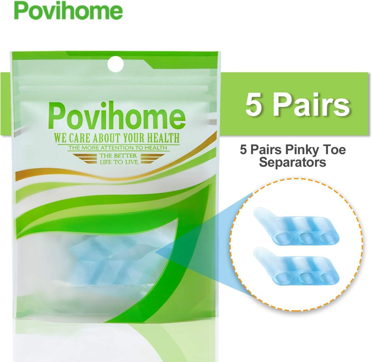 Povihome 10 pack blue silicone toe corrective spacers