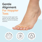 Side view of ZenToes beige gel toe separator for foot alignment