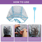 Ahier protective accessories including ear covers, disposable gloves, and salon shawls.