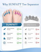 Close up of Sunfatt gel spacers for foot care