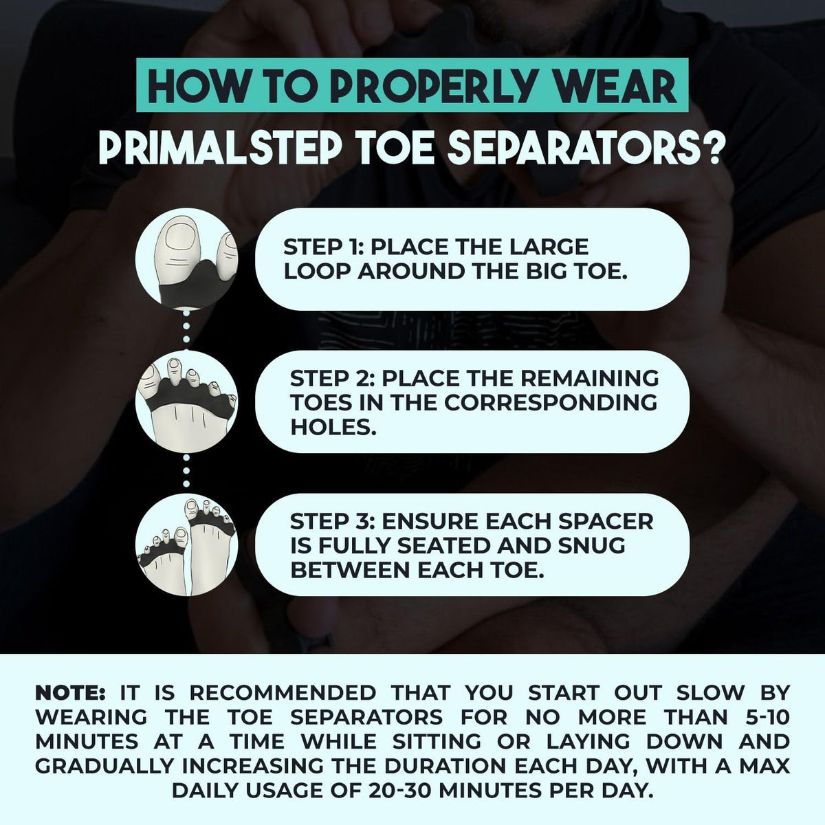 Athletic use of Vyce toe spacers for mobility