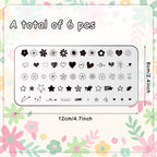 Stainless steel nail stamping plates featuring butterfly and flower patterns